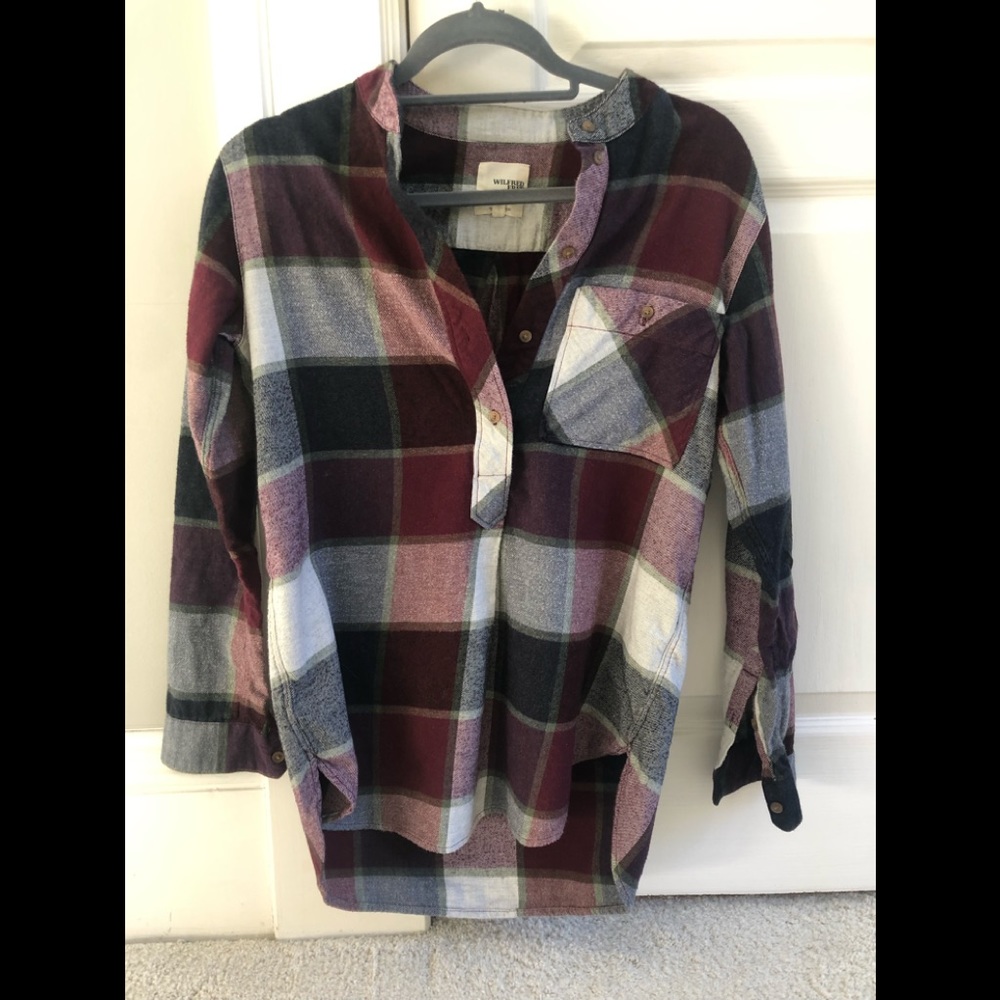 Aritzia Plaid Top by Wilfred Free